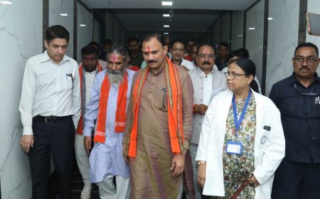 स्वास्थ्य मंत्री श्याम बिहारी जायसवाल ने एमसीएच अलबेलापारा व शासकीय कोमलदेव अस्पताल का किया निरीक्षण