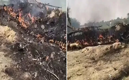 चूरू में भारतीय वायु सेना का फाइटर जेट क्रैश, हादसे में दो लोगों की मौत,मिले मलबा