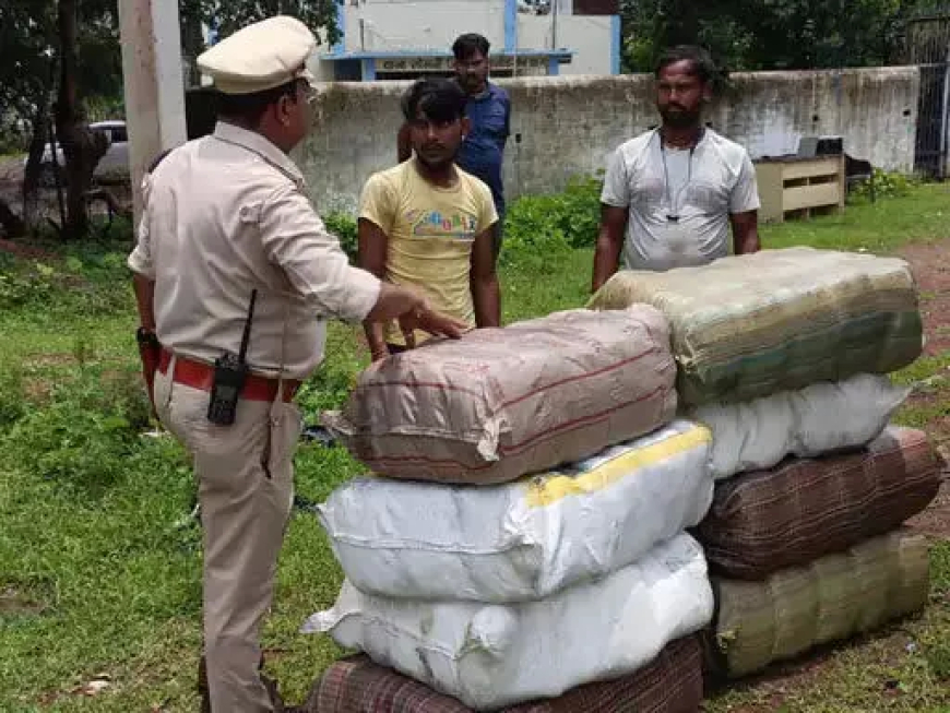 गांजे की बड़ी खेप पकड़ी गई : राजनांदगांव पुलिस ने दुर्ग रोड में ट्रक से बरामद किया 21 लाख का गांजा