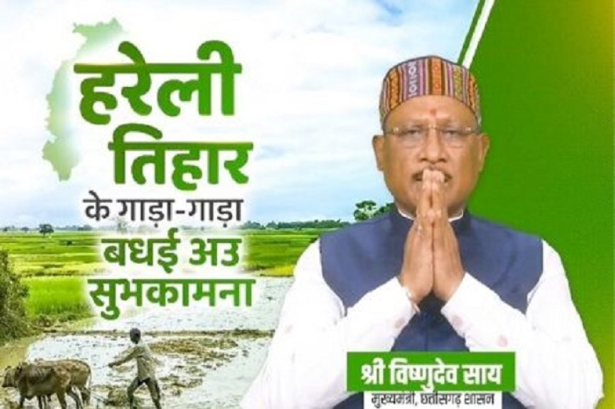 छत्तीसगढ़ के पारंपरिक लोकपर्व हरेली पर CM विष्णु देव साय ने दी शुभकामनाएं, वृक्षारोपण का किया आह्वान