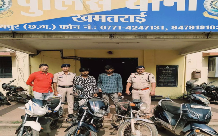 रायपुर में दोपहिया वाहन चोरी का खुलासा, दो चोर गिरफ्तार, 4 बाइक बरामद