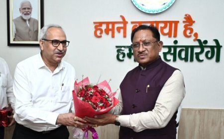 मुख्यमंत्री विष्णु देव साय से भिलाई स्टील प्लांट के नवनियुक्त निदेशक चित्त रंजन महापात्र ने की मुलाकात