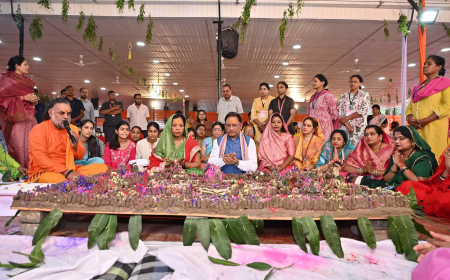 CM विष्णुदेव साय ने सावन में मुख्यमंत्री निवास पर किया रुद्राभिषेक