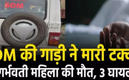 CG – SDM की गाड़ी ने बाइक को मारी टक्कर, 5 माह की गर्भवती महिला की मौत, बच्चों समेत 3 घायल