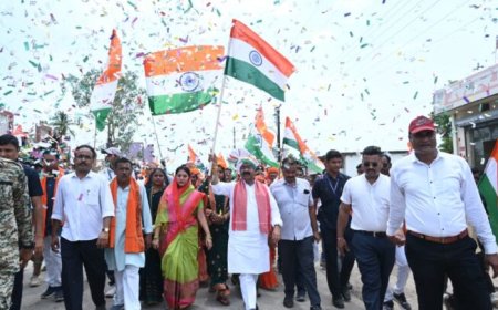 लोरमी में निकाला गया भव्य तिरंगा यात्रा,उप मुख्यमंत्री अरुण साव हुए शामिल