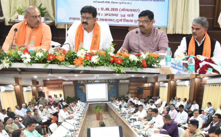 दुर्ग में उपमुख्यमंत्री विजय शर्मा ने अधिकारियों को दिए कड़े निर्देश