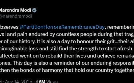 प्रधानमंत्री मोदी ने ‘विभाजन विभीषिका स्मृति दिवस’ पर दिया भावुक संदेश, एकता का संकल्प दोहराने की अपील