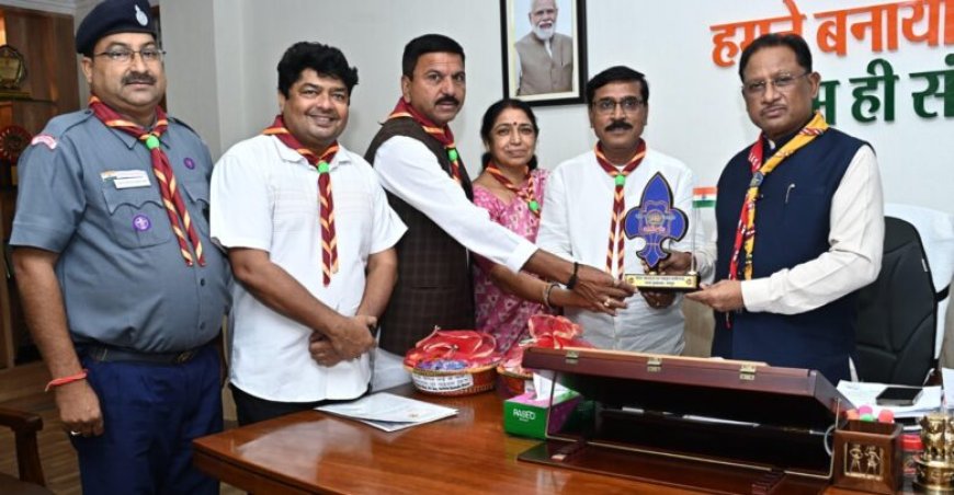 भारत स्काउट्स एवं गाइड्स छत्तीसगढ़ के प्रतिनिधिमंडल ने मुख्यमंत्री से की मुलकात,एक राखी सैनिक भाइयों के नाम अभियान की दी जानकारी
