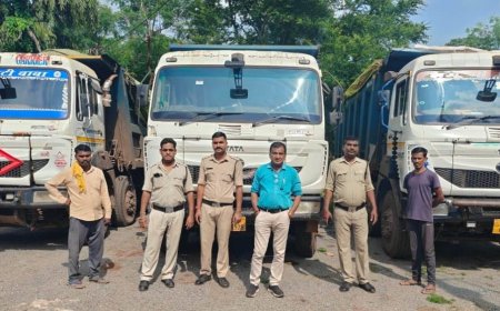 रेत, गिट्टी एवं मुरम के अवैध परिवहन पर खनिज विभाग की बड़ी कार्रवाई- 13 हाईवा जब्त